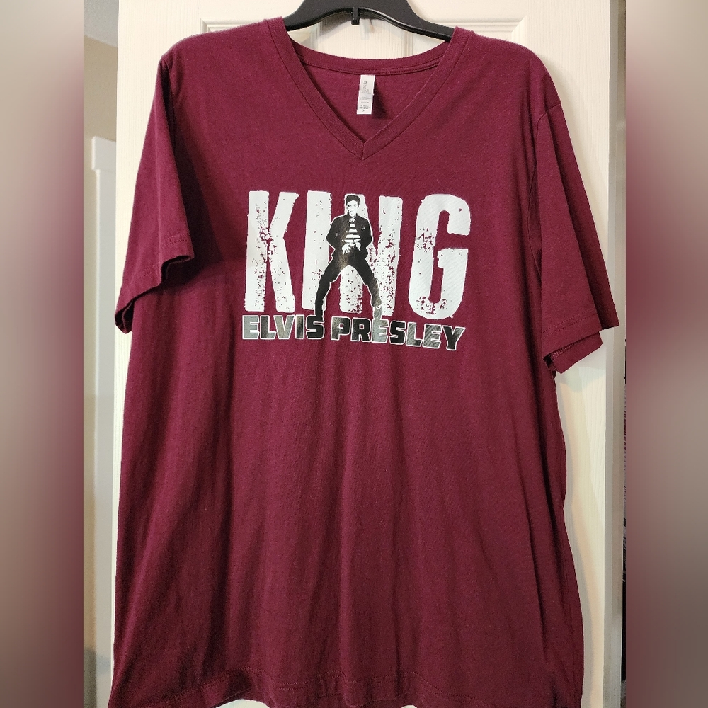 EUC Bella Canvas Maroon Elvis Presley Graphic Tee